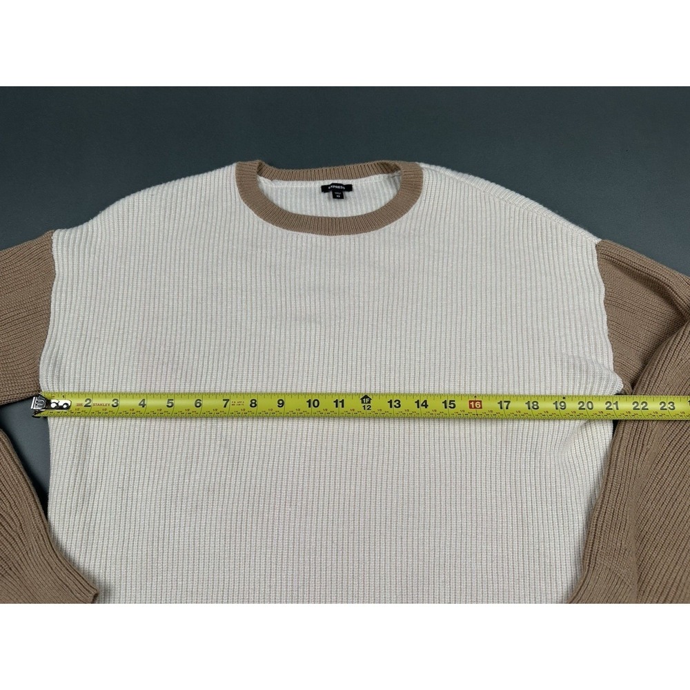 Express Women's Crewneck Pecan Long Sleeved Size XS Relaxed Fit Sweater - Picture 6 of 9